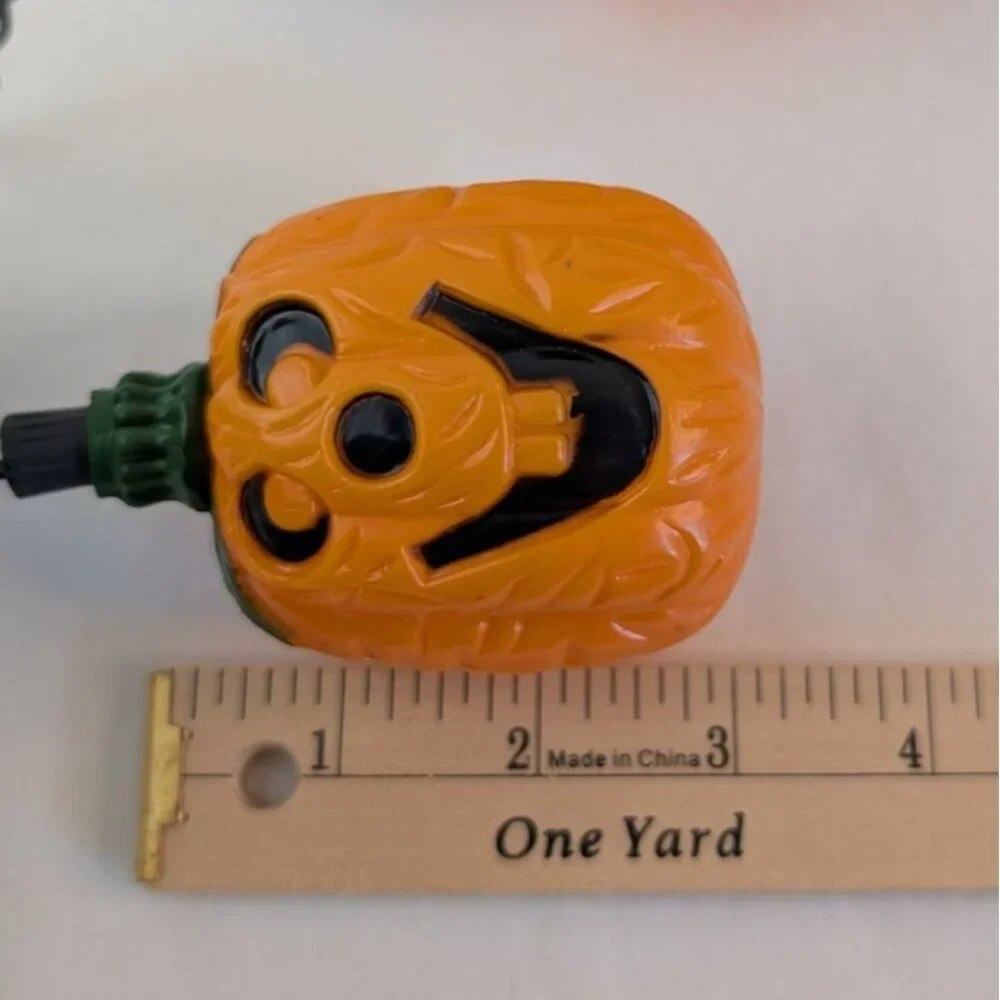 Vtg Halloween Blow‎ Mold Pumpkin Jack O Lantern Indoor Light String Tested